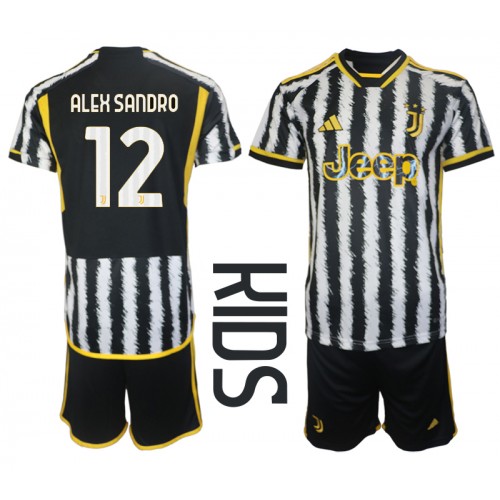 Maillot de foot Juventus Alex Sandro #12 Domicile enfant 2023-24 Manches Courte (+ pantalon court)